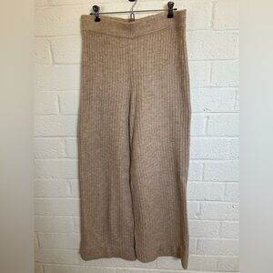 H&M Ribbed Knit Pants in Beige